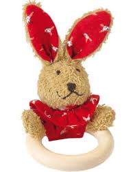 Kathe Kruse Red Bunny Grabbing Toy