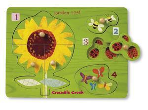 Crocodile Creek Garden 123 Wooden Knob Puzzle