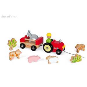 Multi Animo Tractor wooden play set by Janod